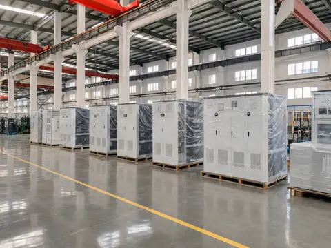 Packed cabinets and enclosures staged for dispatch