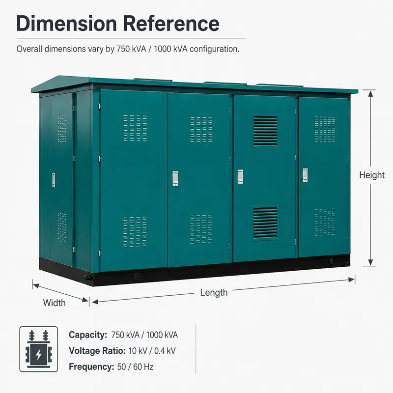 Compact Box-Type Substation, 750 / 1000 kVA, 10/0.4 kV — detail 1