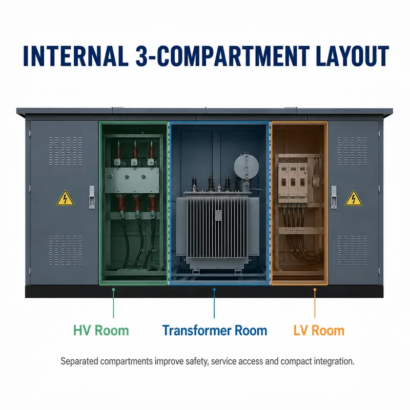 Customizable 1250 kVA European Box Substation, 20/0.4 kV — detail 2