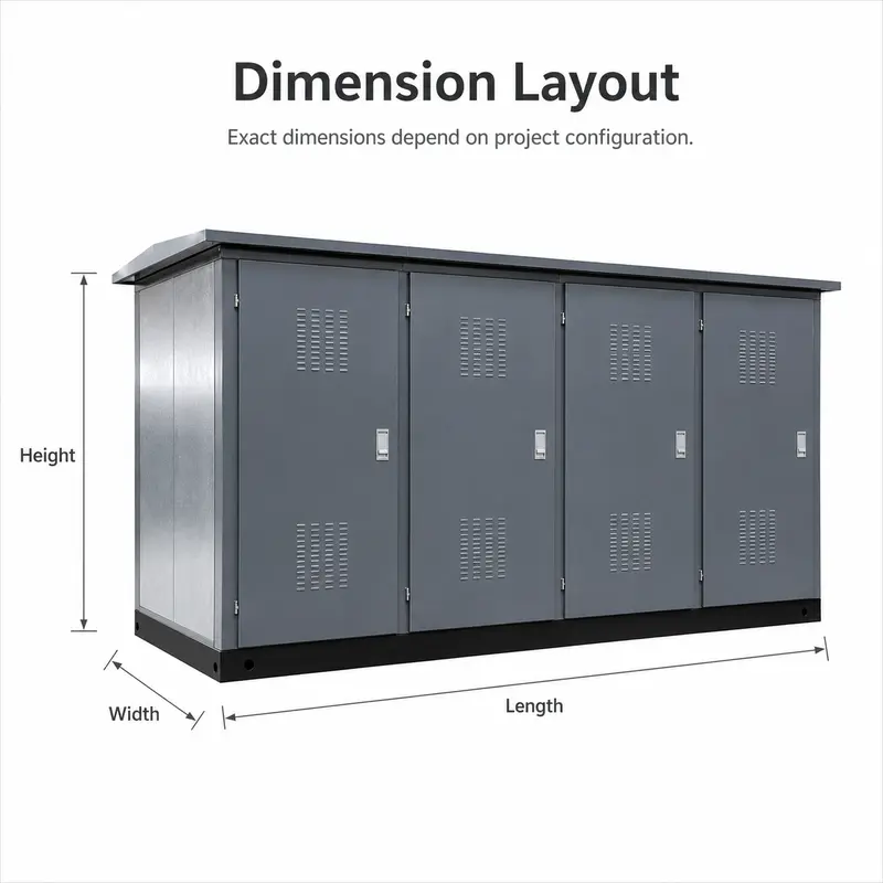 800 kVA EEU-Standard Compact Box Substation (15/0.4 kV) — detail 1