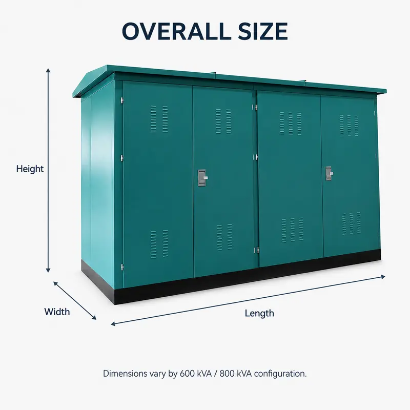 600 / 800 kVA Movable Complete Box Substation (25 kV) — detail 1