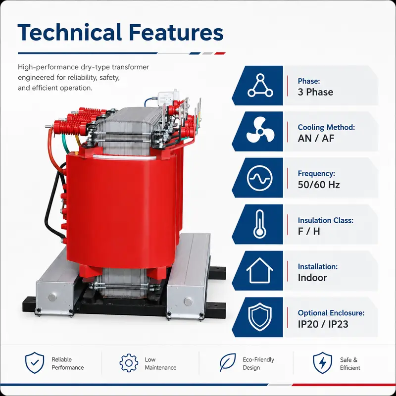 2500kVA 6.3/0.4kV Epoxy Resin Cast Three-Phase Dry-Type Transformer — detail 2