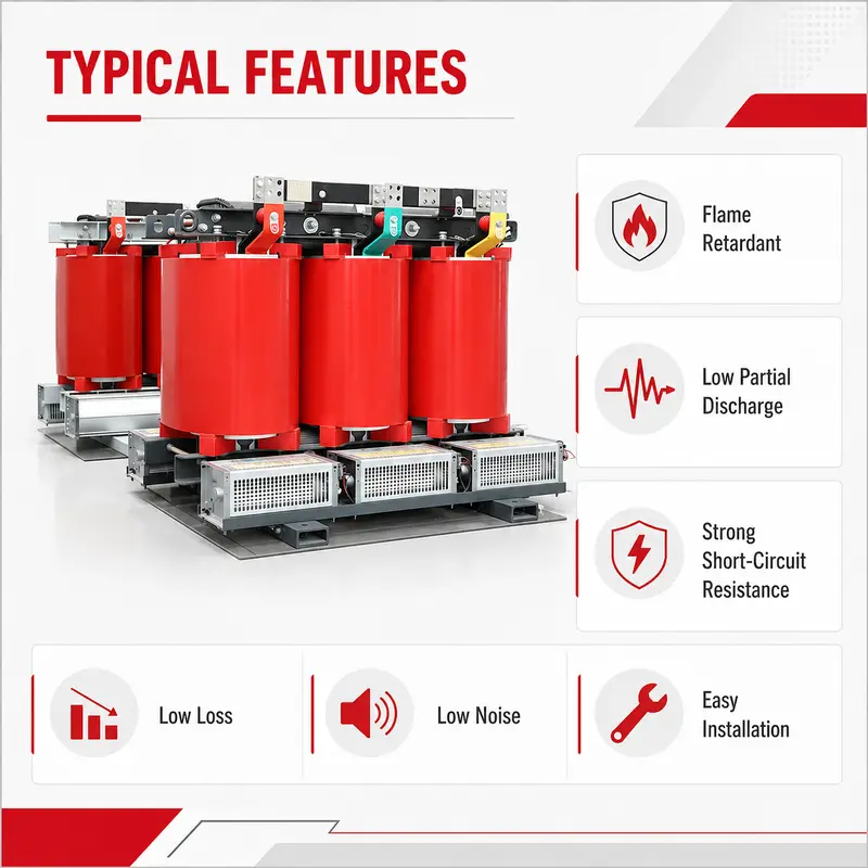 250–1250kVA Three-Phase Dry-Type Step-Down Transformer (10–13.8kV / 400V, Fireproof) — detail 3