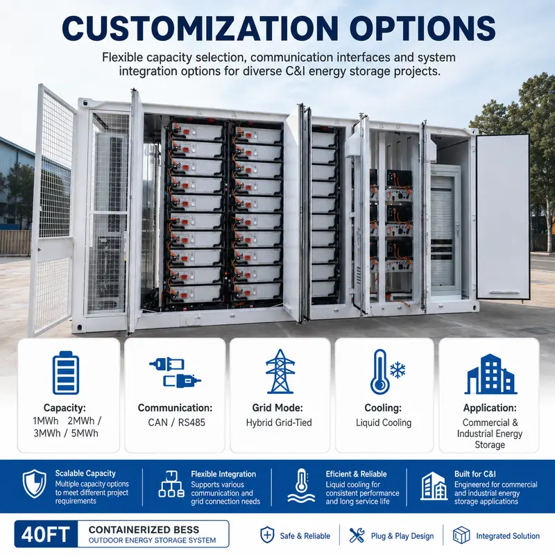 20ft/40ft Container Energy Storage System — 1–5MWh Liquid-Cooled BESS, IP67 — detail 4