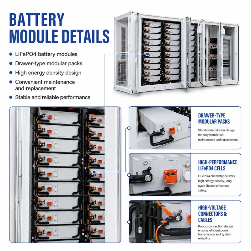 Outdoor 20FT Container BESS — 1MW Power, 500kWh–1000kWh, Liquid-Cooled, IP67 — detail 1