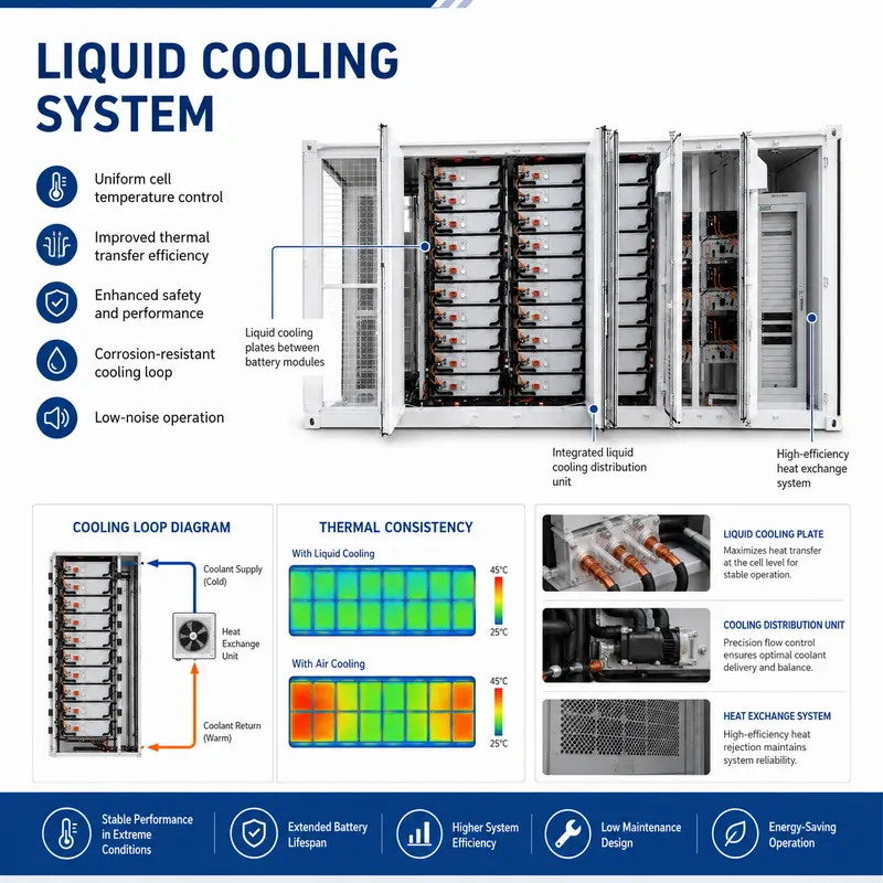 Outdoor 20FT Container BESS — 1MW Power, 500kWh–1000kWh, Liquid-Cooled, IP67 — detail 3
