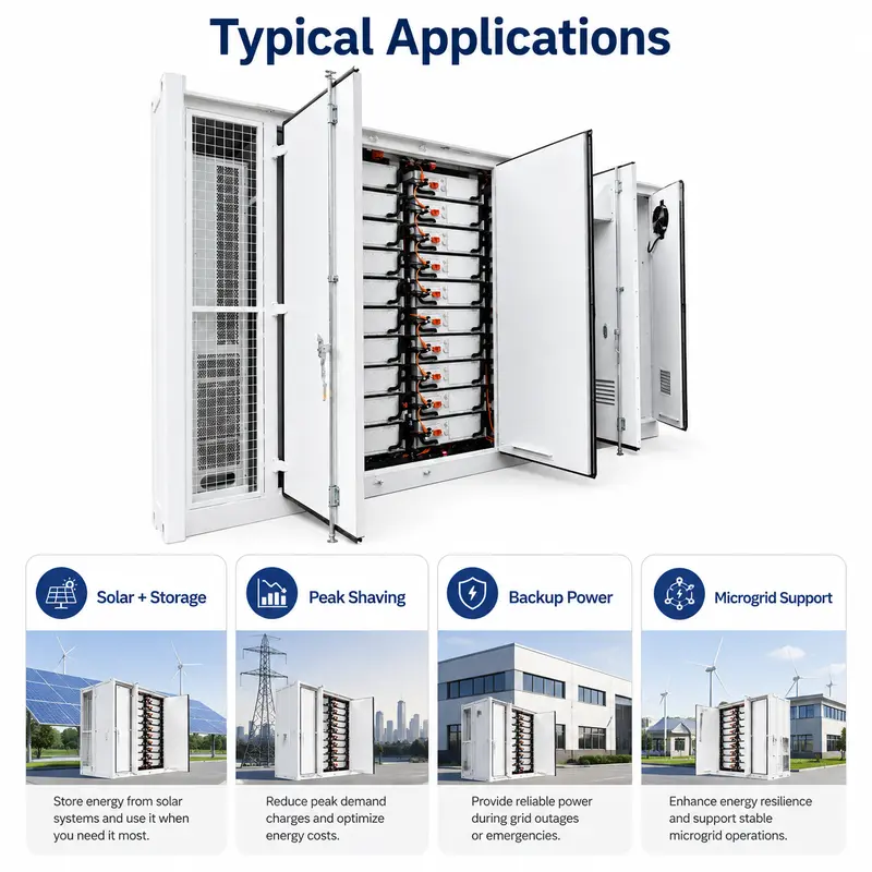 LiFePO4 Container BESS — 1MWh to 10MWh, Liquid-Cooled, IP67 — detail 3