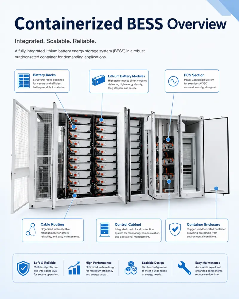 Utility-Scale Lithium-Ion Battery Storage — 1000kWh to 5MWh, Liquid-Cooled, IP67 — detail 1