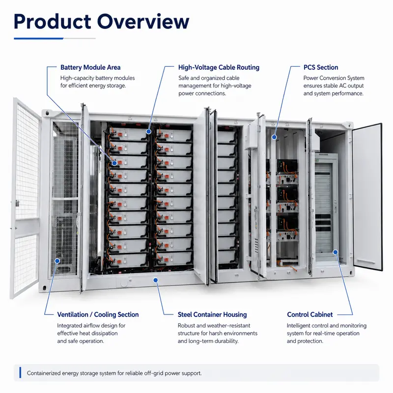 High-Voltage Lithium-Ion BESS — Liquid-Cooled, Off-Grid, 10-Year Warranty, IP67 — detail 1