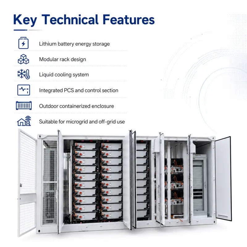 High-Voltage Lithium-Ion BESS — Liquid-Cooled, Off-Grid, 10-Year Warranty, IP67 — detail 3