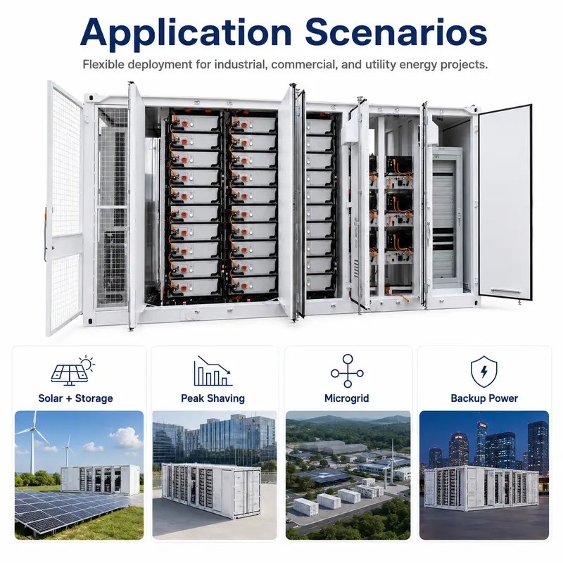 Outdoor Battery Container ESS — 20ft/40ft, 1–5MWh, Liquid-Cooled, IP67 — detail 3