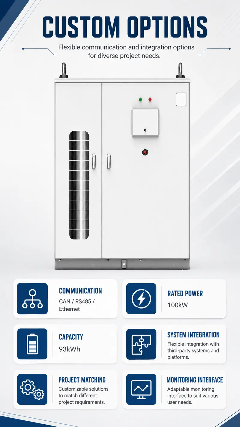 Custom 100kW / 93kWh Liquid-Cooled C&I Energy Storage Cabinet — detail 4
