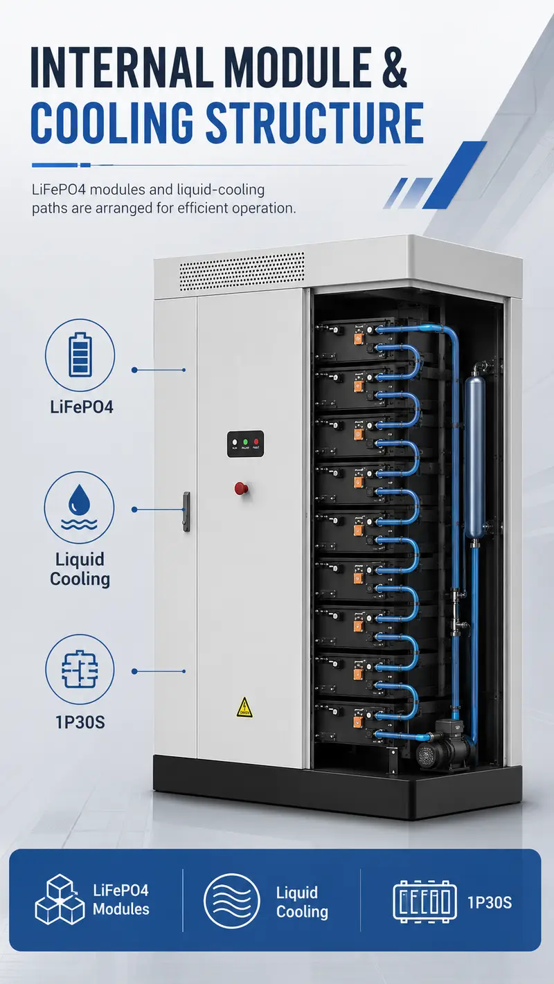 DC 1000V Liquid-Cooled C&I Energy Storage Cabinet (LiFePO4) — detail 2