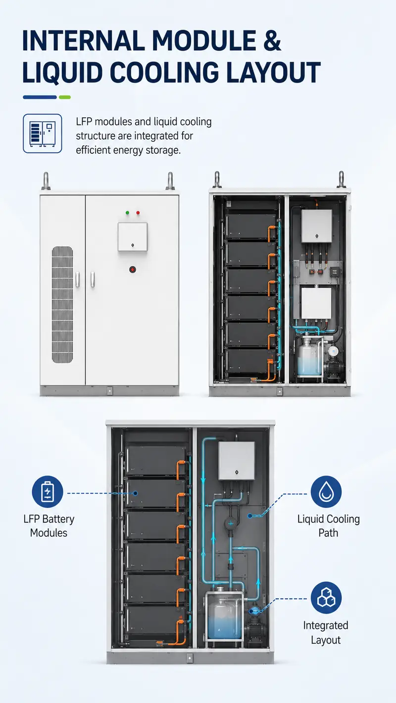 344kWh LFP-280Ah Liquid-Cooled Industrial & Commercial Storage Cabinet — detail 2