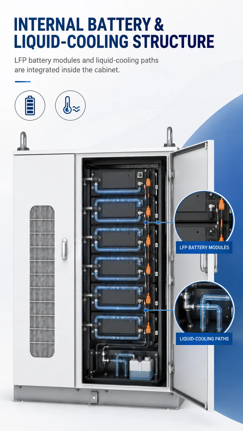 Liquid-Cooled Battery Energy Storage Cabinet — Module & Rack System — detail 2