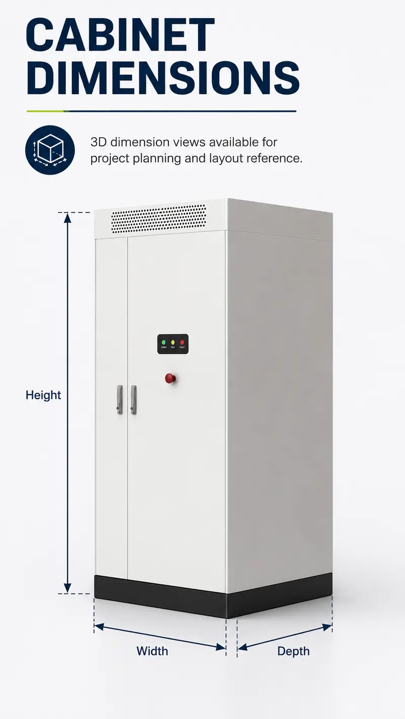 Liquid-Cooled Lithium Battery Storage Cabinet — Static Diesel-Hybrid Ready — detail 1