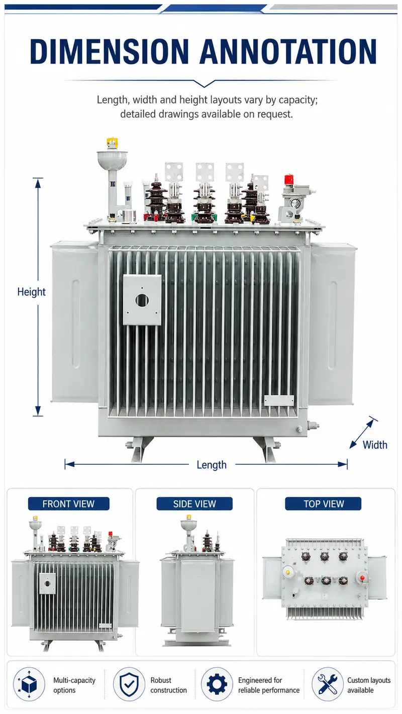 1250kVA & 1600kVA Three-Phase Oil-Immersed Step-Up / Step-Down Power Transformer (CE) — detail 1