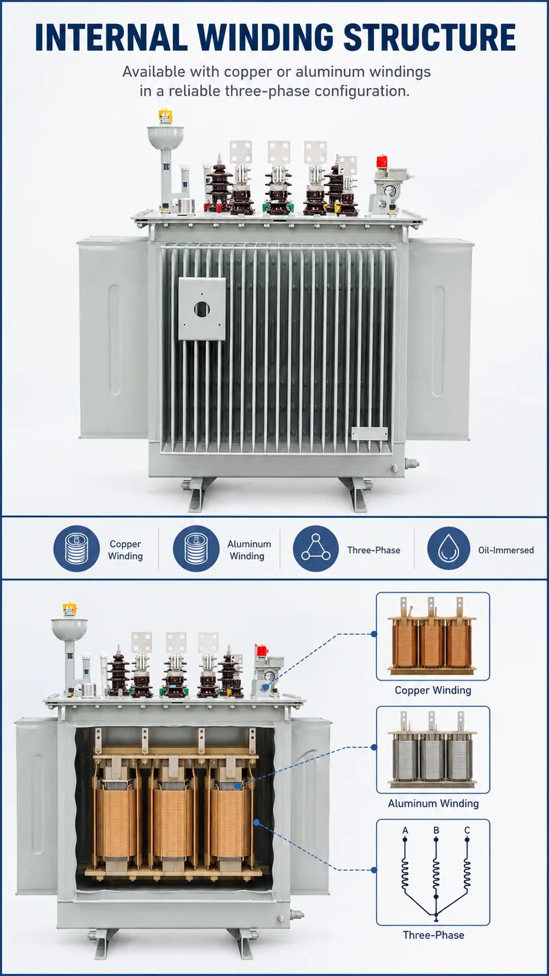 1250kVA & 1600kVA Three-Phase Oil-Immersed Step-Up / Step-Down Power Transformer (CE) — detail 2