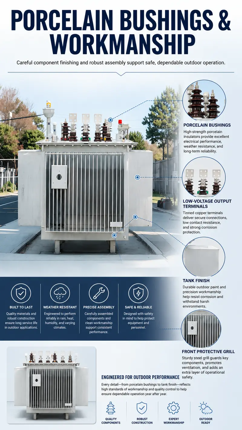 630kVA–1250kVA 10kV/400V Three-Phase Oil-Immersed Distribution Transformer — detail 3