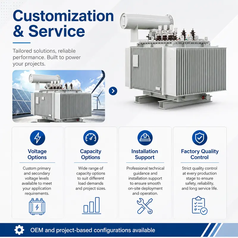 800/1600kVA 11kV/440V Three-Phase Oil-Immersed Step-Down Transformer — detail 4