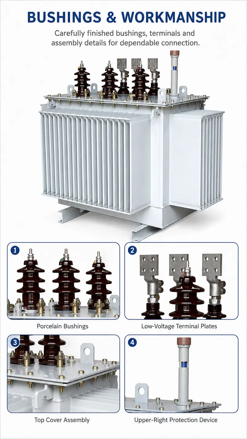 500kVA & 1000kVA 11kV/400V Three-Phase Oil-Immersed Distribution Transformer — detail 3