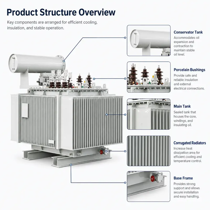 High-Efficiency 33kV 2500kVA Energy-Saving Oil-Immersed Distribution Transformer (Copper Winding) — detail 1