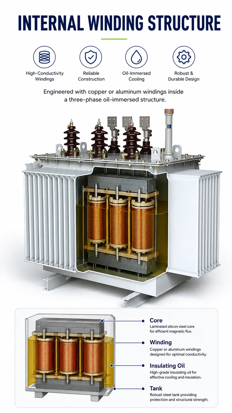 800kVA & 1000kVA 20kV/400V Three-Phase Oil-Immersed Transformer (No-Load Tap Changer) — detail 2