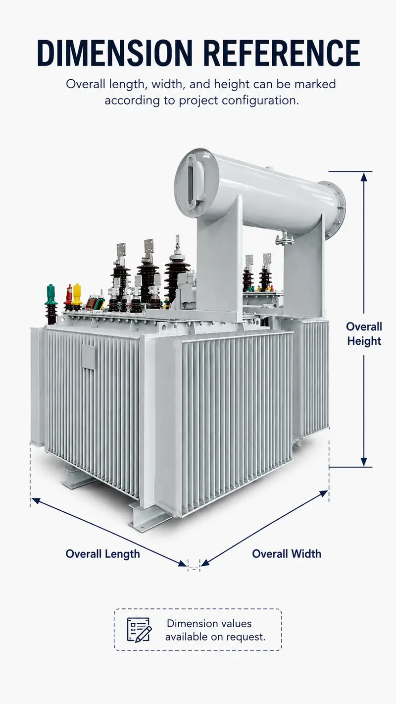 1000kVA 6.6kV/415V Low-Loss Three-Phase Oil-Immersed Distribution Transformer — detail 1
