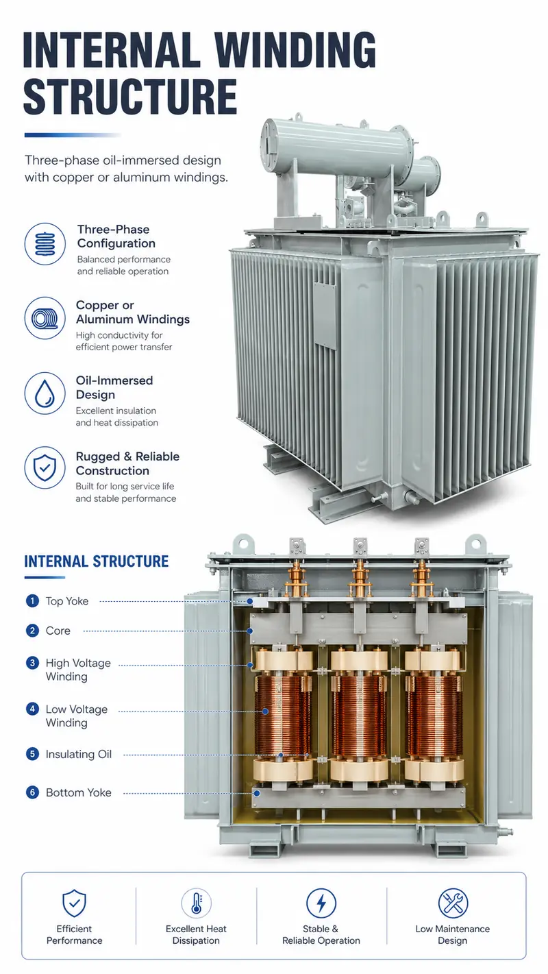 500kVA & 1000kVA MV/HV Three-Phase Oil-Immersed Distribution Transformer (6kV–35kV) — detail 2