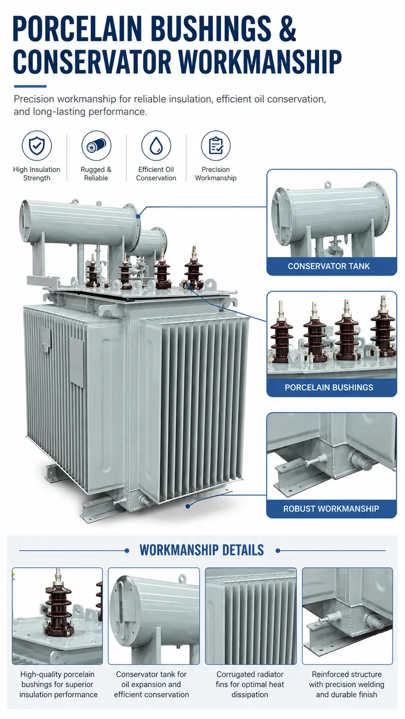 500kVA & 1000kVA MV/HV Three-Phase Oil-Immersed Distribution Transformer (6kV–35kV) — detail 3