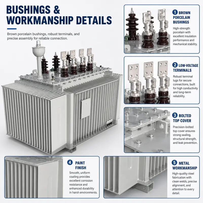 11/33kV to 400/415V Outdoor Three-Phase Oil-Immersed Power Transformer (15kVA–31500kVA) — detail 3