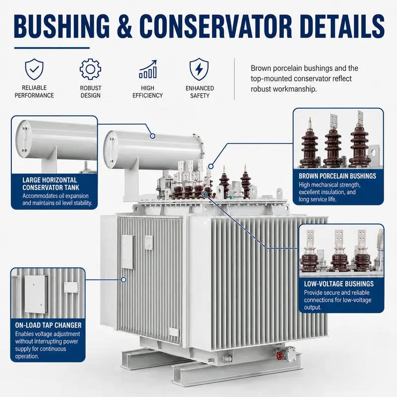 1500–2500kVA 6kV–35kV Variable Three-Phase Oil-Immersed Power Transformer — detail 3