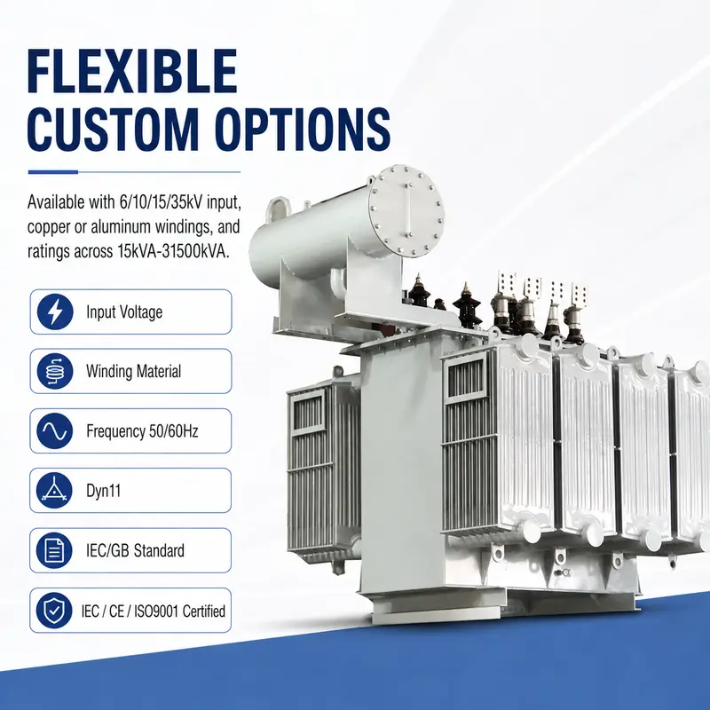 1000kVA 10kV/400V Three-Phase Oil-Immersed Step-Down Distribution Transformer — detail 4
