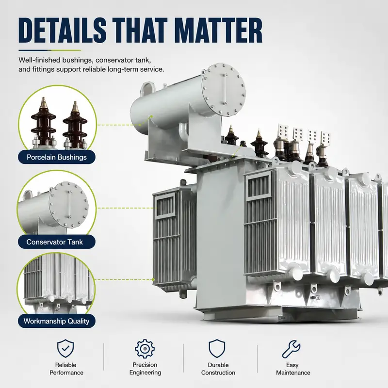 1000kVA 10kV/400V Three-Phase Oil-Immersed Step-Down Distribution Transformer — detail 3