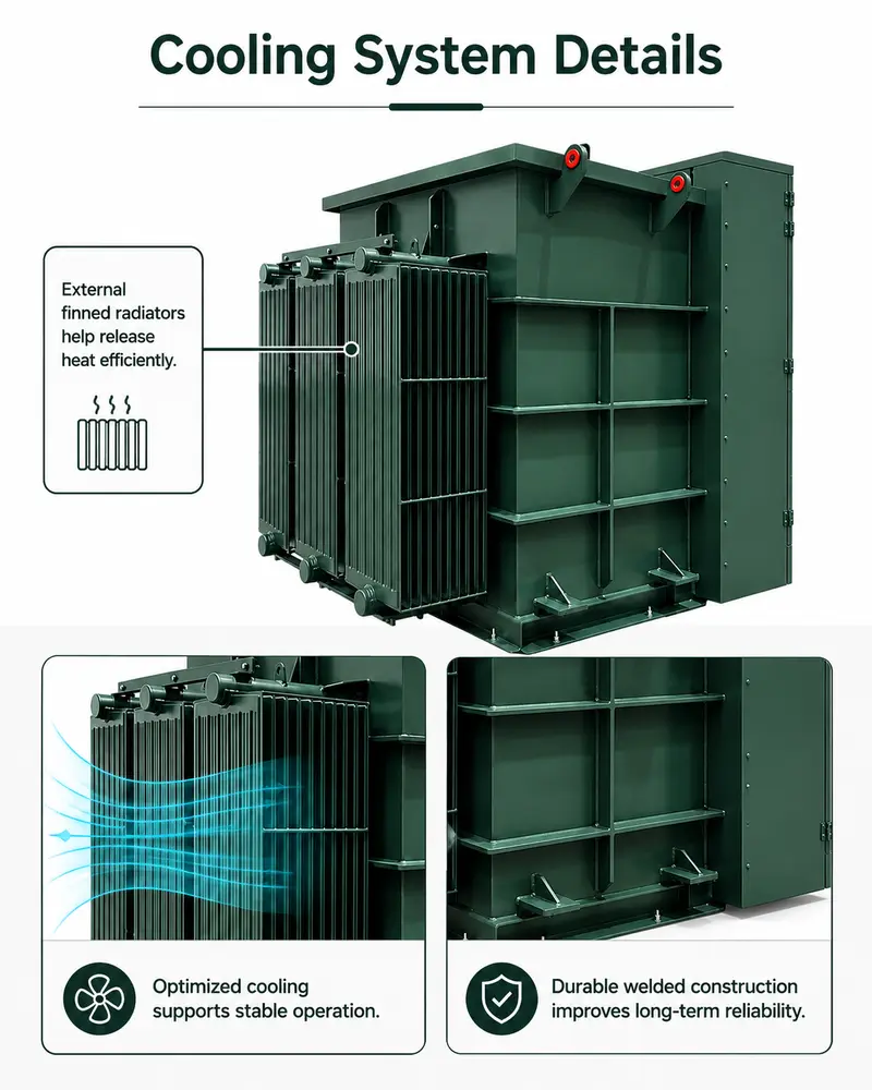 1500kVA Three-Phase Pad-Mount Transformer - 13.8kV to 400V/230V, Loop-Feed Ready — detail 2