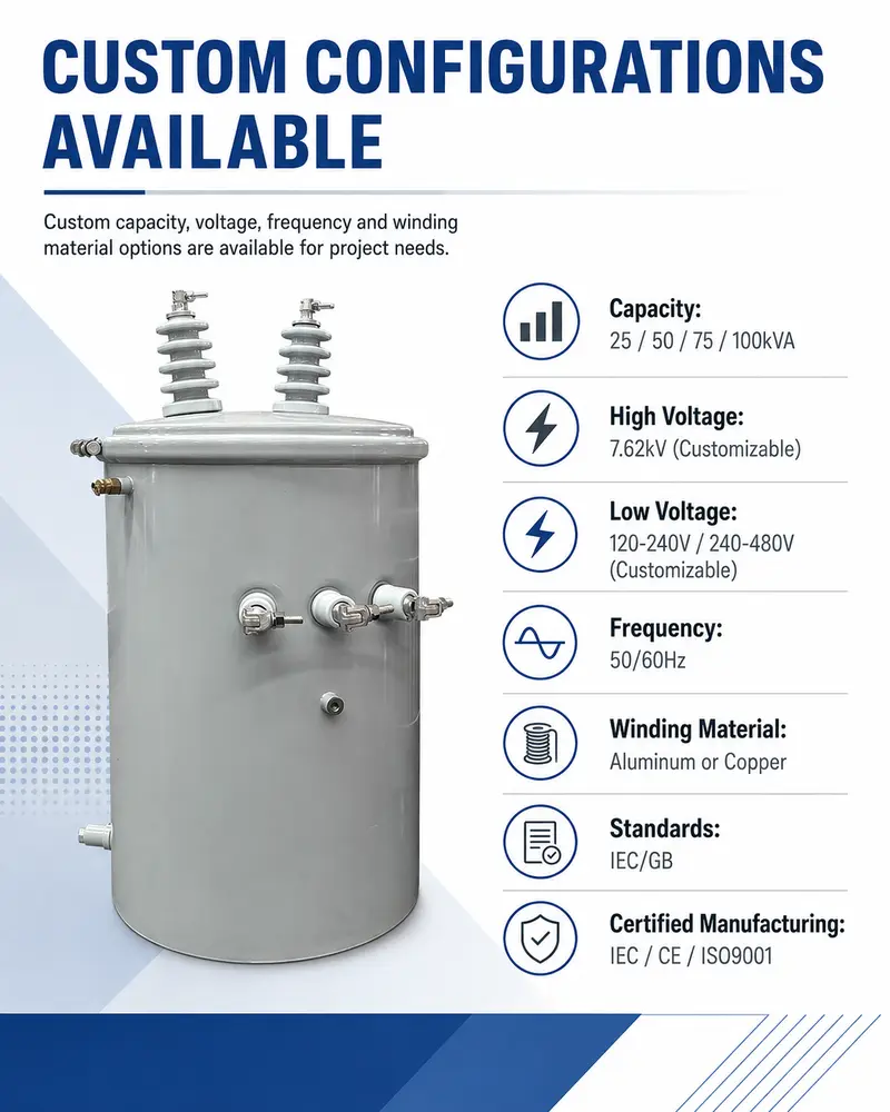 Single-Phase Pole-Mounted Oil Transformer, 25–100 kVA — detail 4