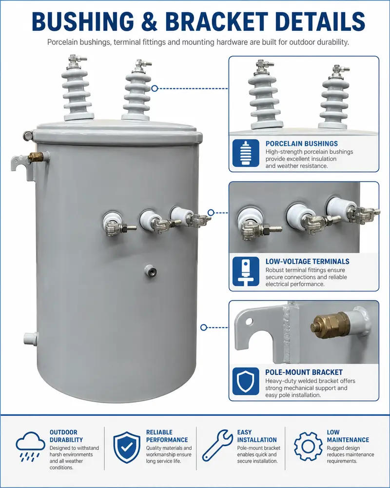 Single-Phase Pole-Mounted Oil Transformer, 25–100 kVA — detail 3