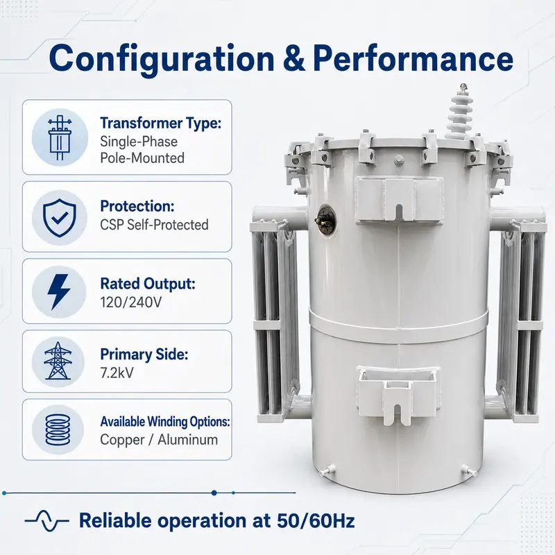 250 kVA CSP Single-Phase Pole-Mounted Oil Transformer — detail 4