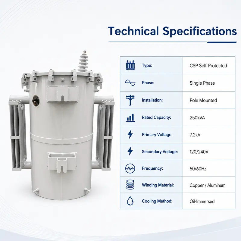 250 kVA CSP Single-Phase Pole-Mounted Oil Transformer — detail 2