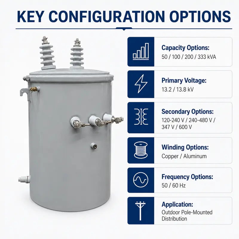 50–333 kVA Outdoor Single-Phase Pole-Mounted Oil Transformer — detail 4