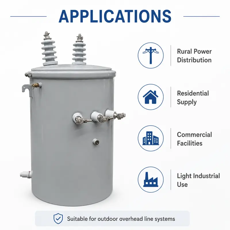 50–333 kVA Outdoor Single-Phase Pole-Mounted Oil Transformer — detail 3