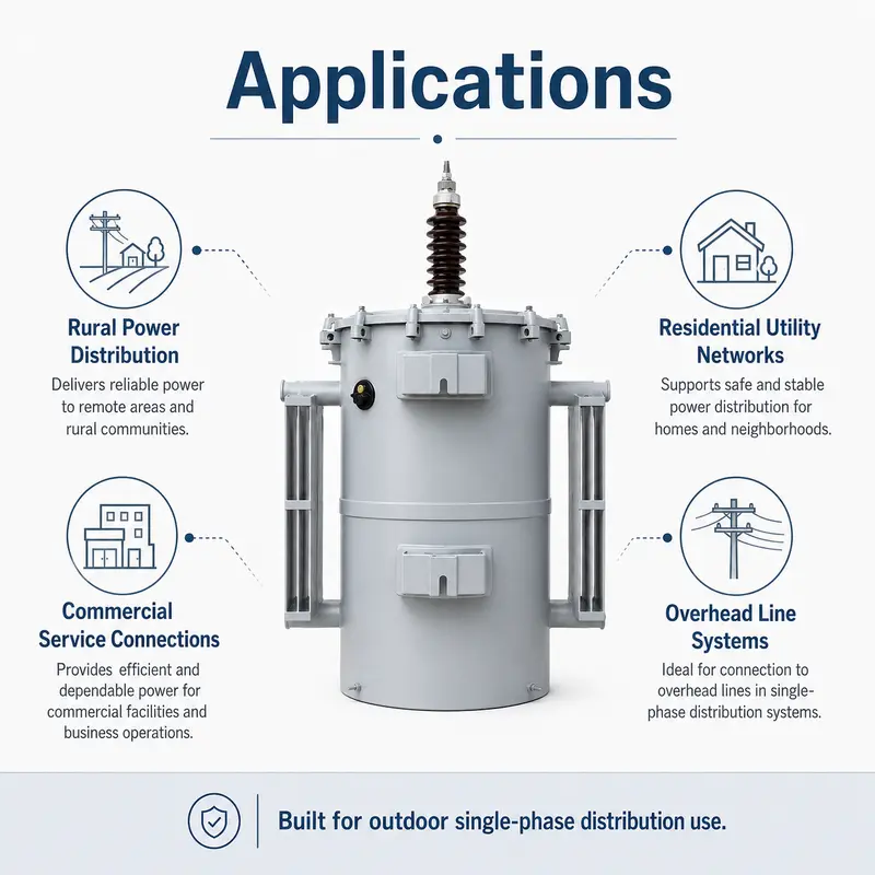25–100 kVA Single-Phase Pole-Mounted Transformer at 11.4 kV — detail 3