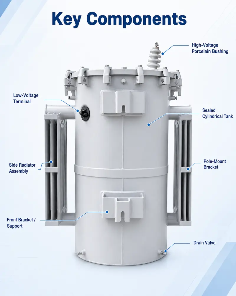 UL-Listed 25/75/167 kVA Single-Phase Pole-Mounted Transformer — detail 2