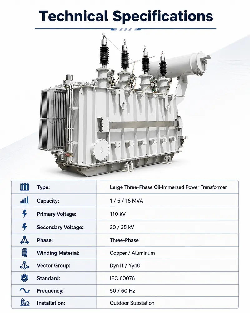 1 / 5 / 16 MVA Power Transformer for 110 kV Substations — detail 2