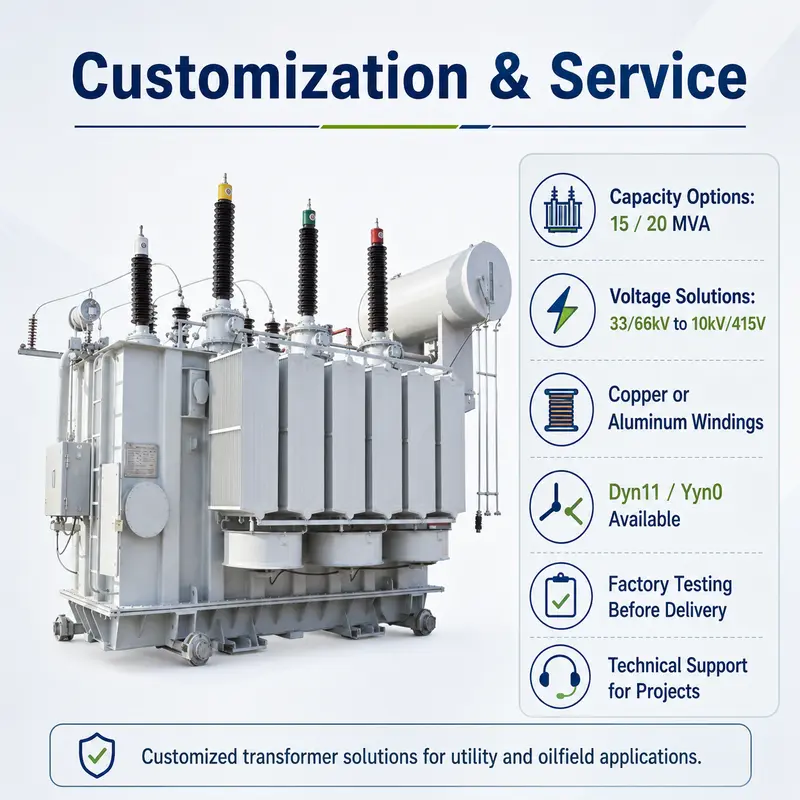 15 / 20 MVA Power Transformer for 33 / 66 kV Oil-Field Duty — detail 4