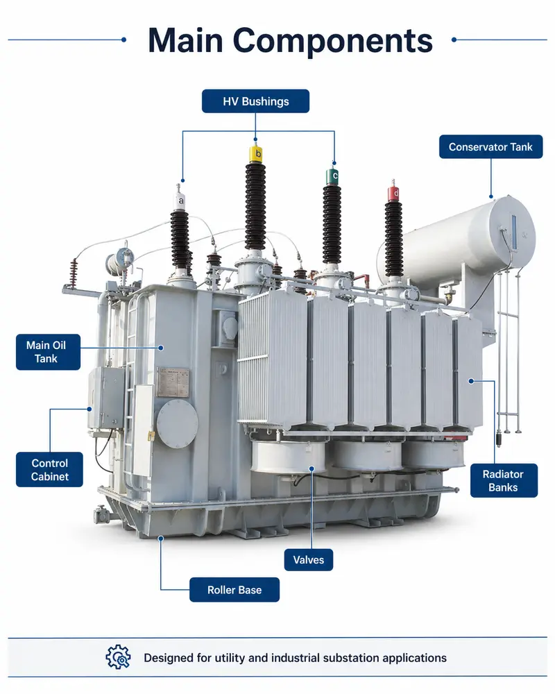 Custom-Built 25 MVA / 31500 kVA Power Transformer, 66–72.5 kV — detail 2