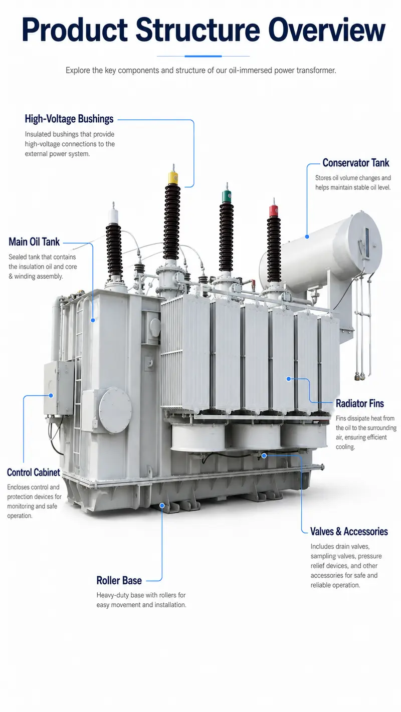 Custom-Built 2500 kVA Power Transformer, 66 kV to 415 V — detail 1