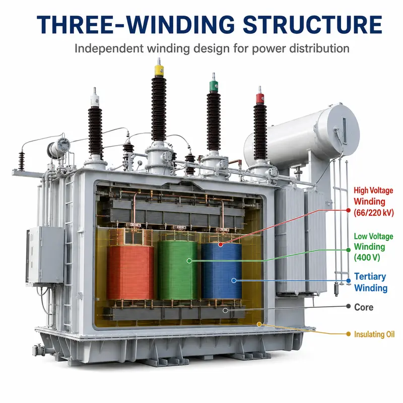 66 / 220 kV Three-Winding Substation Power Transformer — detail 3