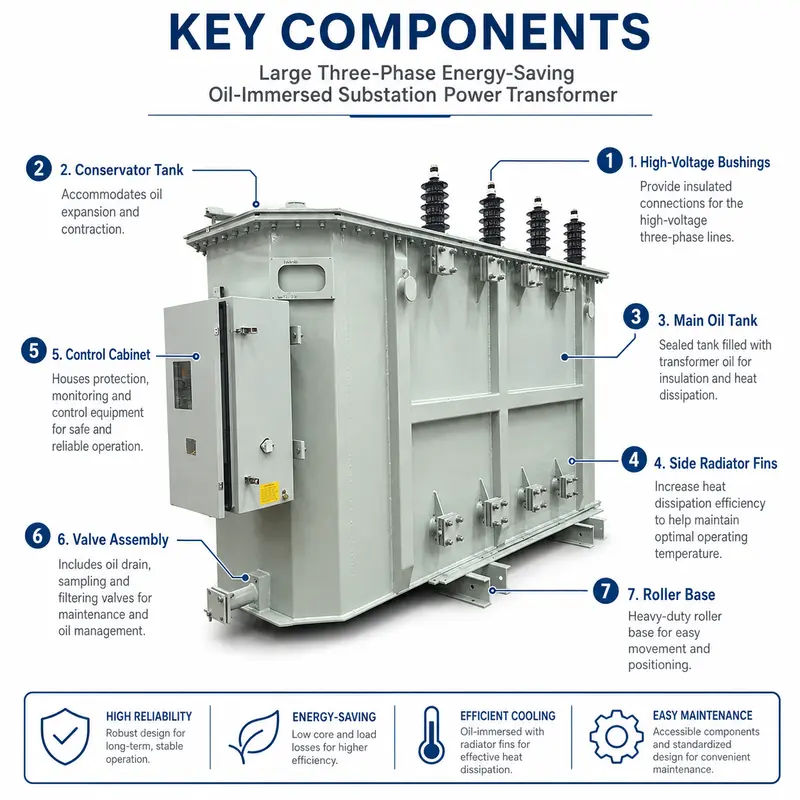 Energy-Saving 25 / 30 MVA Power Transformer, 66–110 kV Class — detail 2