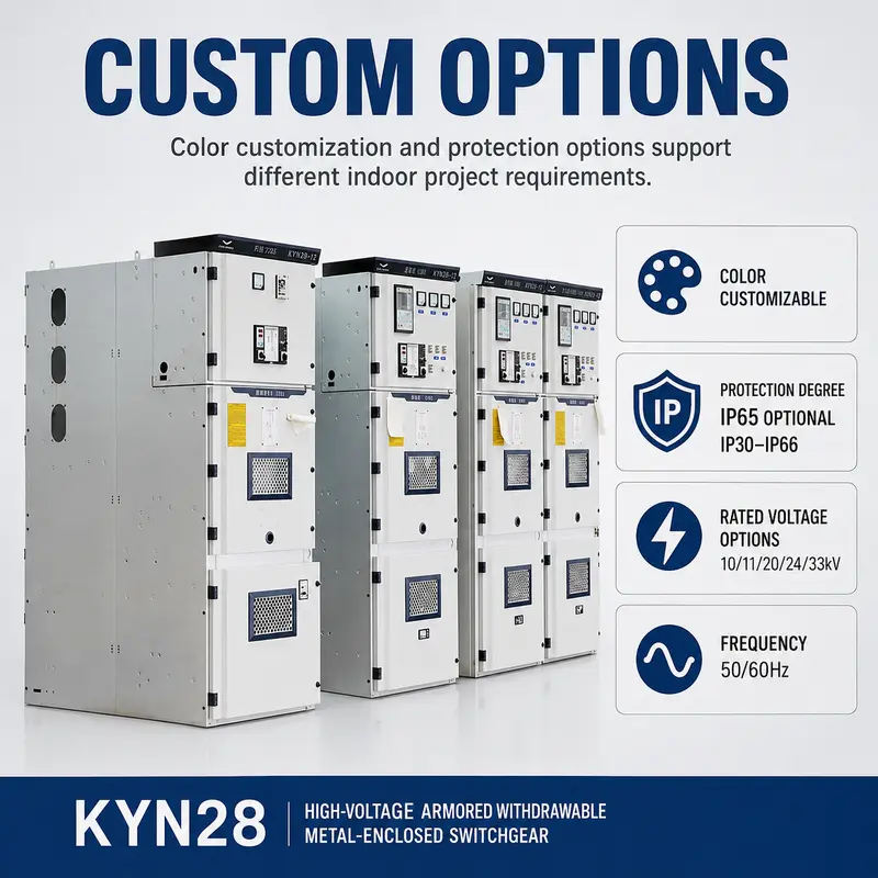 10–33kV Metal-Clad MV/HV Switchgear Cabinet (4000A, KYN28 Type, IP65) — detail 4